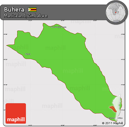 Political Simple Map of Buhera, cropped outside