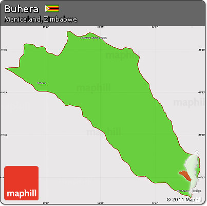 Political Simple Map of Buhera, cropped outside