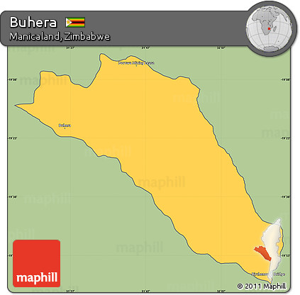 Savanna Style Simple Map of Buhera, cropped outside