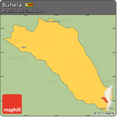 Savanna Style Simple Map of Buhera, cropped outside