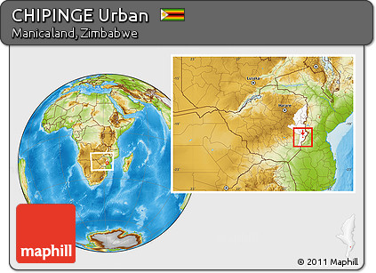 Physical Location Map of CHIPINGE Urban, highlighted parent region, within the entire country
