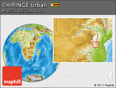 Physical Location Map of CHIPINGE Urban, highlighted parent region, within the entire country