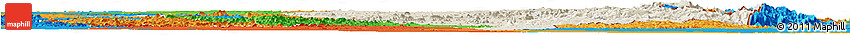 Shaded Relief Horizon Map of Manicaland, political outside