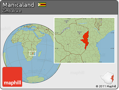 Savanna Style Location Map of Manicaland