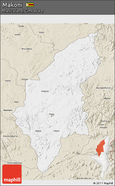Classic Style 3D Map of Makoni