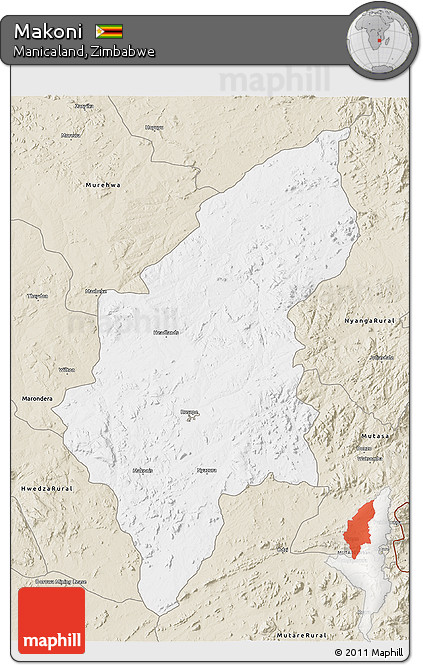 Classic Style 3D Map of Makoni