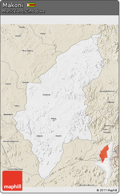 Classic Style 3D Map of Makoni