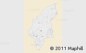 Classic Style 3D Map of Makoni, single color outside