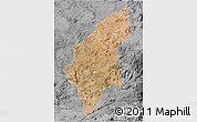 Satellite 3D Map of Makoni, desaturated
