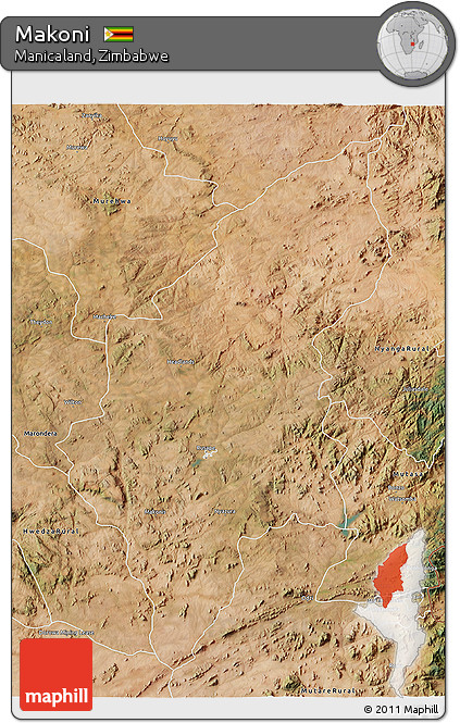Satellite 3D Map of Makoni
