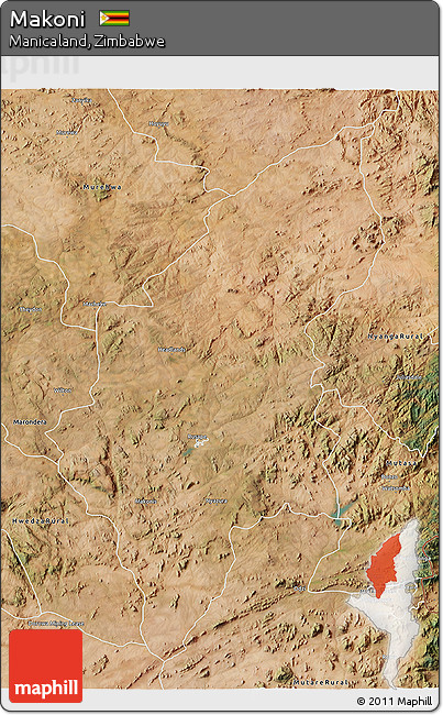 Satellite 3D Map of Makoni