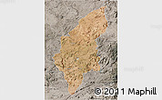 Satellite 3D Map of Makoni, semi-desaturated