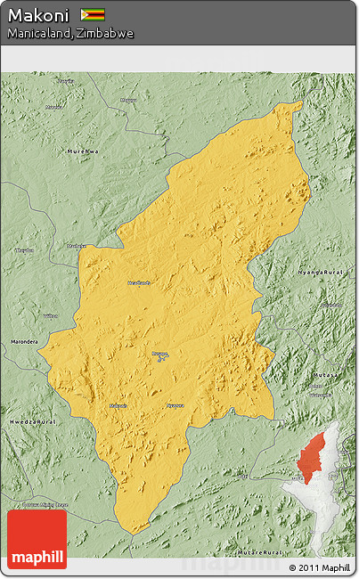 Savanna Style 3D Map of Makoni