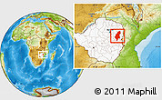Physical Location Map of Makoni, highlighted country