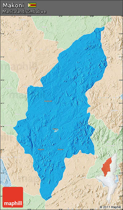 Political Map of Makoni, lighten