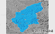 Political Panoramic Map of Makoni, desaturated
