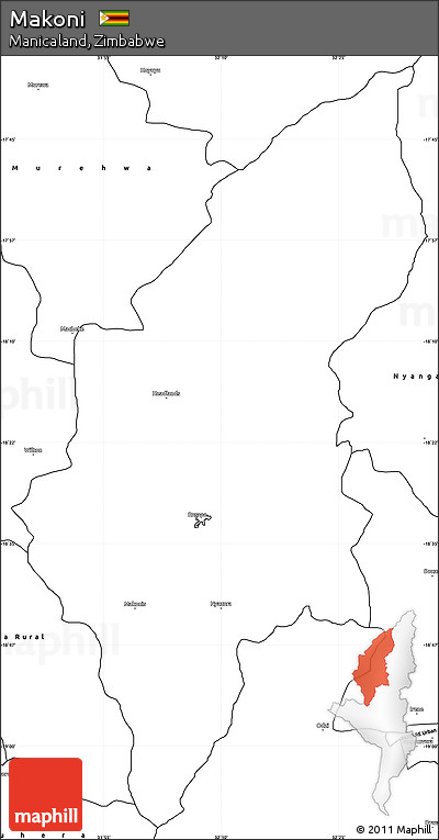 Blank Simple Map of Makoni