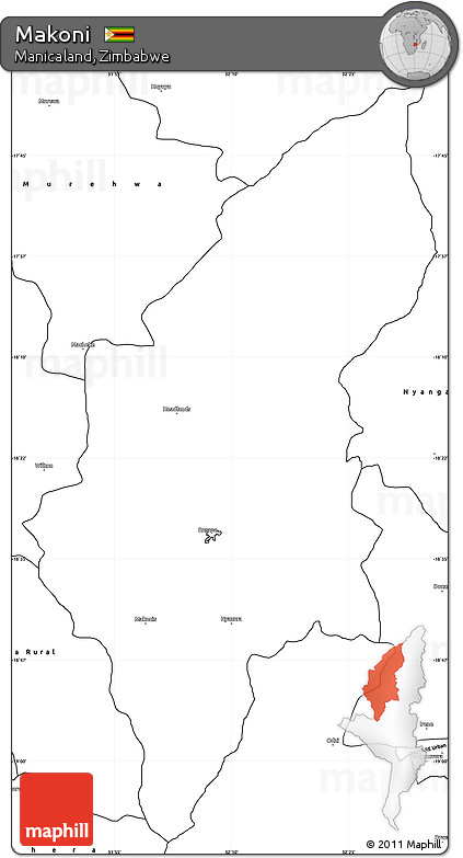 Blank Simple Map of Makoni