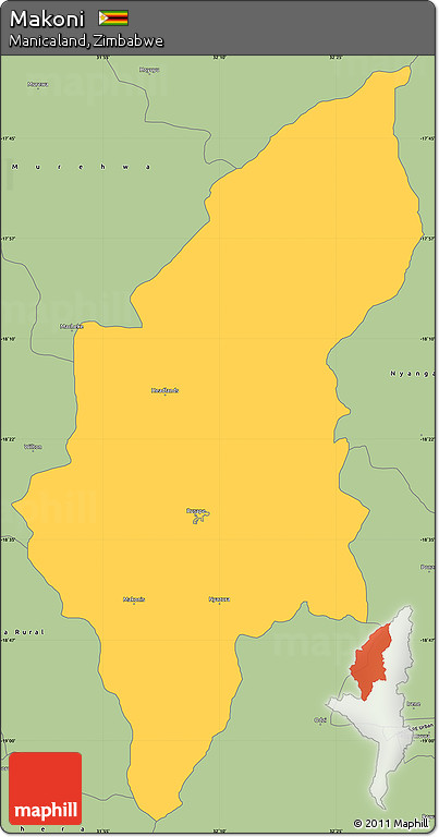 Savanna Style Simple Map of Makoni