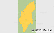 Savanna Style Simple Map of Makoni, single color outside