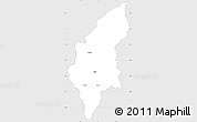 Silver Style Simple Map of Makoni, single color outside