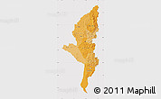Political Shades Map of Manicaland, cropped outside