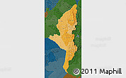 Political Shades Map of Manicaland, darken