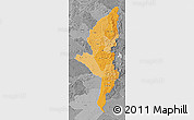 Political Shades Map of Manicaland, desaturated