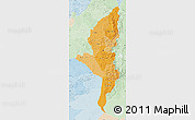 Political Shades Map of Manicaland, lighten