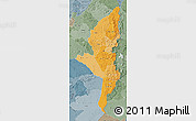 Political Shades Map of Manicaland, semi-desaturated