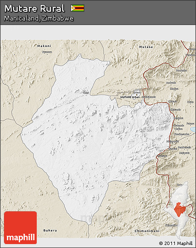Classic Style 3D Map of Mutare Rural