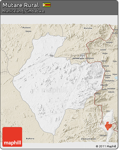 Classic Style 3D Map of Mutare Rural