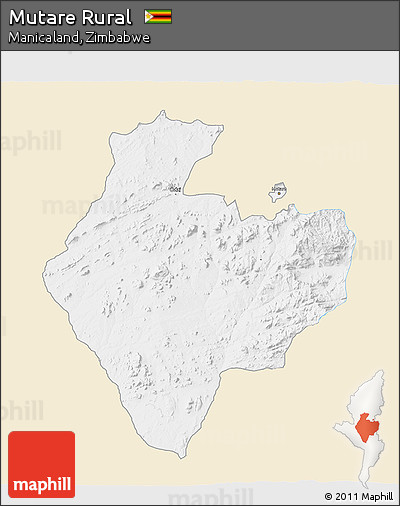 Classic Style 3D Map of Mutare Rural, single color outside