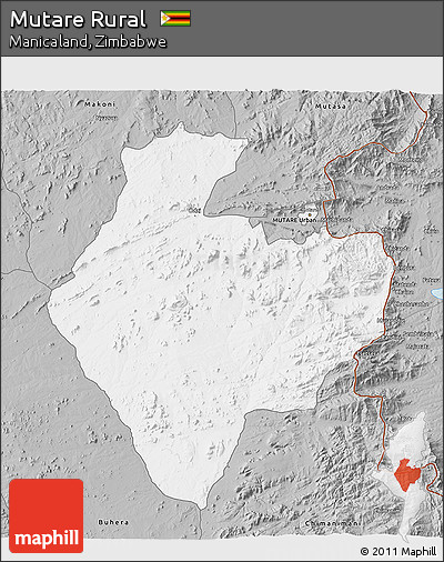 Gray 3D Map of Mutare Rural