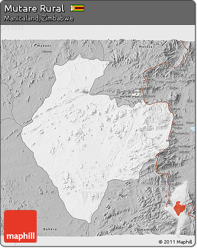 Gray 3D Map of Mutare Rural