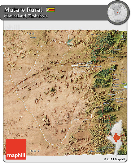 Satellite 3D Map of Mutare Rural