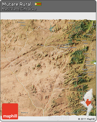 Satellite 3D Map of Mutare Rural