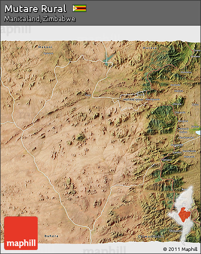 Satellite 3D Map of Mutare Rural