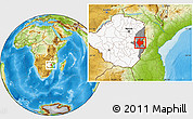 Physical Location Map of Mutare Rural, highlighted country, highlighted parent region