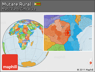 Political Location Map of Mutare Rural