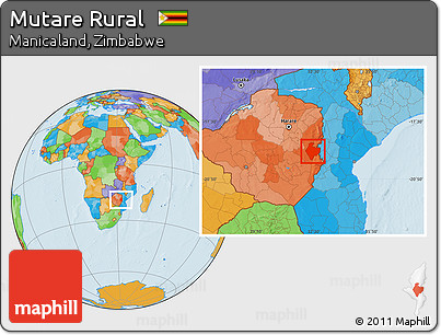 Political Location Map of Mutare Rural