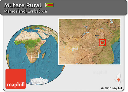 Satellite Location Map of Mutare Rural, within the entire country