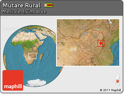 Satellite Location Map of Mutare Rural, within the entire country