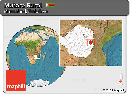Satellite Location Map of Mutare Rural, highlighted country