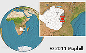Satellite Location Map of Mutare Rural, highlighted country, highlighted parent region