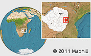 Satellite Location Map of Mutare Rural, highlighted country