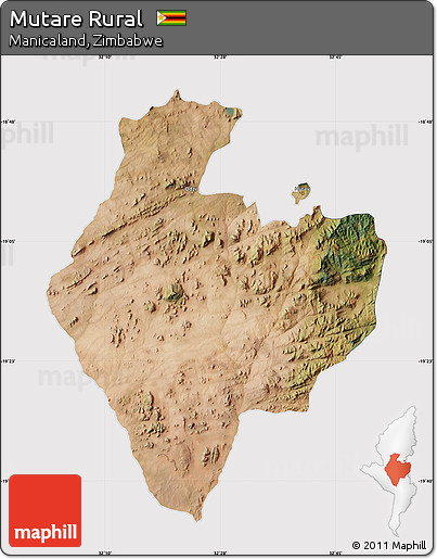 Satellite Map of Mutare Rural, cropped outside