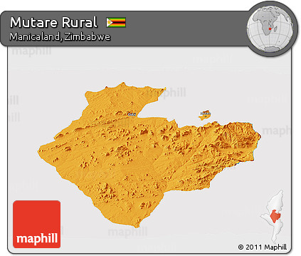 Political Panoramic Map of Mutare Rural, cropped outside