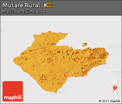 Political Panoramic Map of Mutare Rural, cropped outside