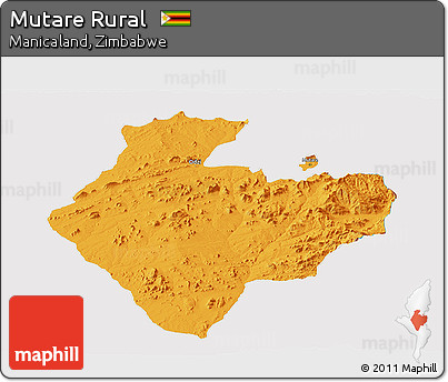 Political Panoramic Map of Mutare Rural, cropped outside